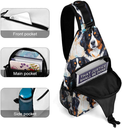 Men Women Sling Backpack Outdoor Sport Daypack Travel Bag, Multipurpose Anti-Theft Carry On Bag, Breathable Chest Sling Shoulder Backpacks Bags, Cute Sleep Sloth