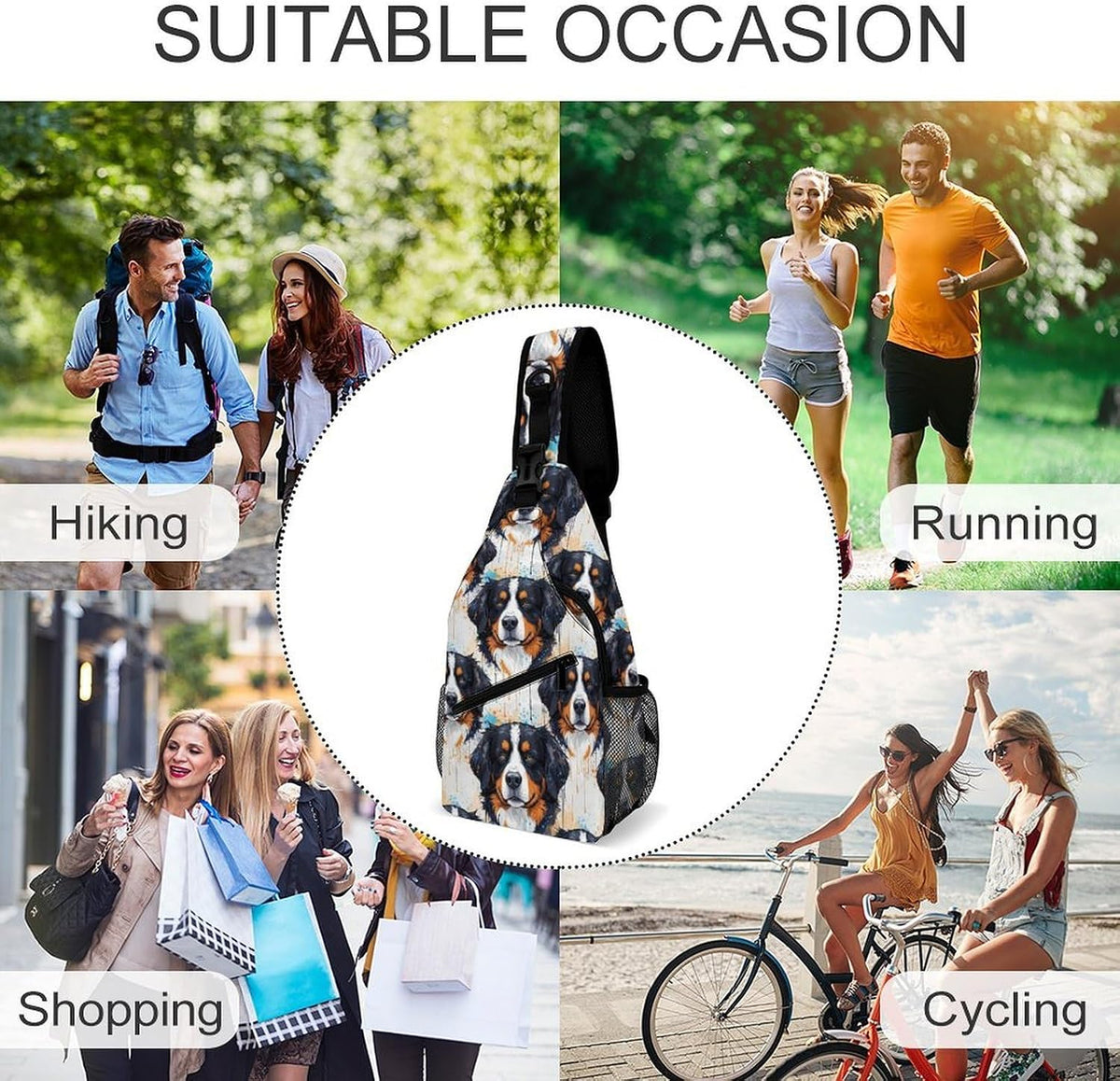 Men Women Sling Backpack Outdoor Sport Daypack Travel Bag, Multipurpose Anti-Theft Carry On Bag, Breathable Chest Sling Shoulder Backpacks Bags, Cute Sleep Sloth