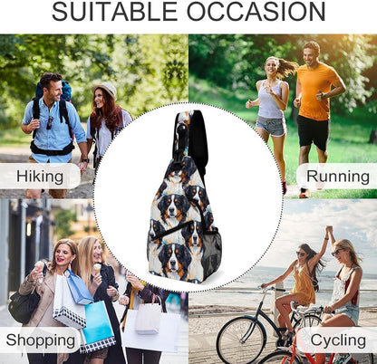 Men Women Sling Backpack Outdoor Sport Daypack Travel Bag, Multipurpose Anti-Theft Carry On Bag, Breathable Chest Sling Shoulder Backpacks Bags, Cute Sleep Sloth