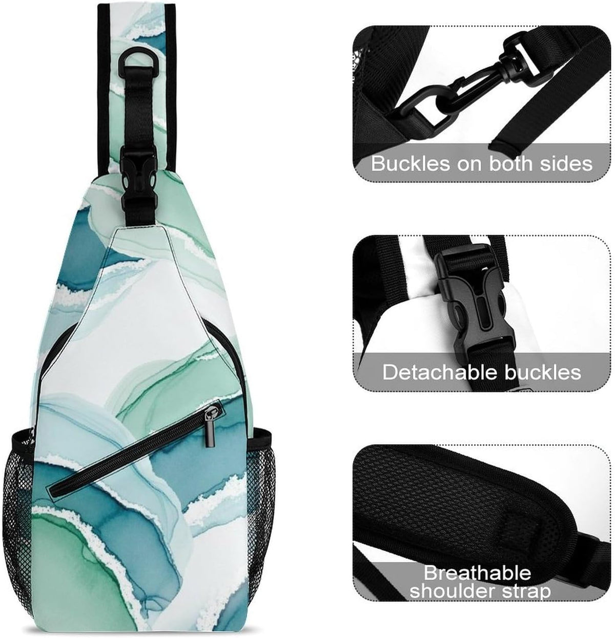 Men Women Sling Backpack Outdoor Sport Daypack Travel Bag, Multipurpose Anti-Theft Carry On Bag, Breathable Chest Sling Shoulder Backpacks Bags, Cute Sleep Sloth