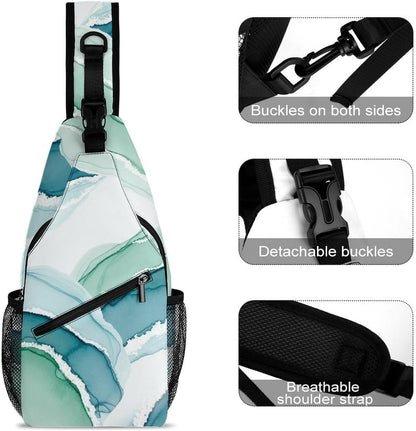 Men Women Sling Backpack Outdoor Sport Daypack Travel Bag, Multipurpose Anti-Theft Carry On Bag, Breathable Chest Sling Shoulder Backpacks Bags, Cute Sleep Sloth