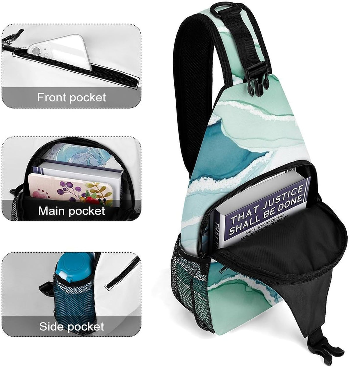 Men Women Sling Backpack Outdoor Sport Daypack Travel Bag, Multipurpose Anti-Theft Carry On Bag, Breathable Chest Sling Shoulder Backpacks Bags, Cute Sleep Sloth