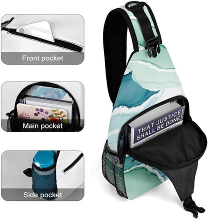 Men Women Sling Backpack Outdoor Sport Daypack Travel Bag, Multipurpose Anti-Theft Carry On Bag, Breathable Chest Sling Shoulder Backpacks Bags, Cute Sleep Sloth