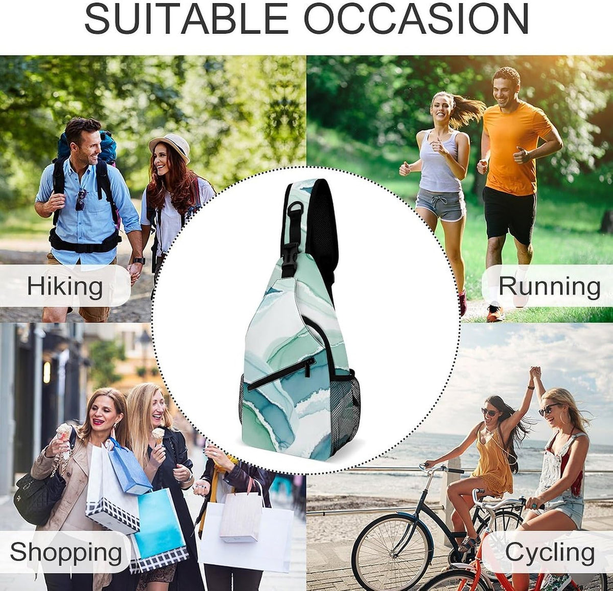 Men Women Sling Backpack Outdoor Sport Daypack Travel Bag, Multipurpose Anti-Theft Carry On Bag, Breathable Chest Sling Shoulder Backpacks Bags, Cute Sleep Sloth