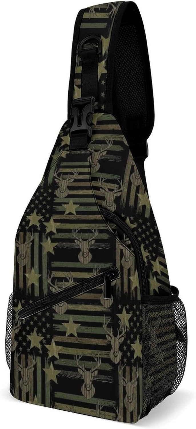 Men Women Sling Backpack Outdoor Sport Daypack Travel Bag, Multipurpose Anti-Theft Carry On Bag, Breathable Chest Sling Shoulder Backpacks Bags, Cute Sleep Sloth