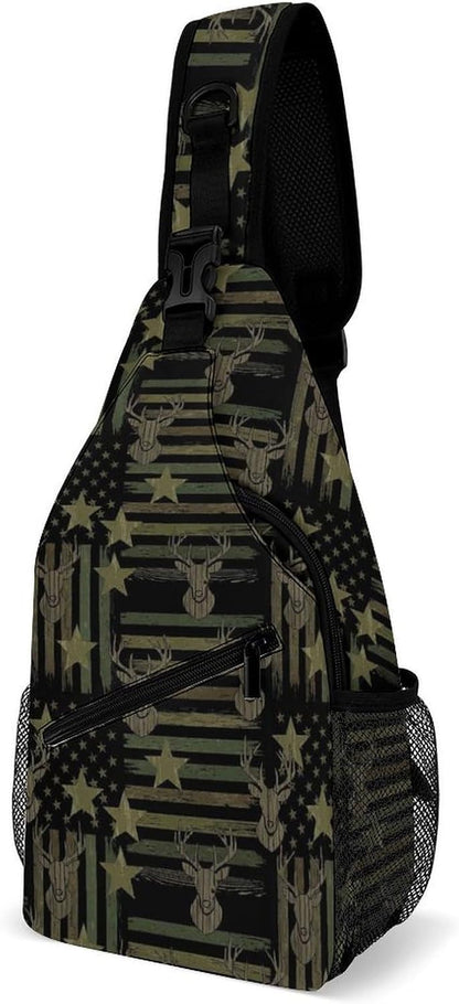 Men Women Sling Backpack Outdoor Sport Daypack Travel Bag, Multipurpose Anti-Theft Carry On Bag, Breathable Chest Sling Shoulder Backpacks Bags, Cute Sleep Sloth