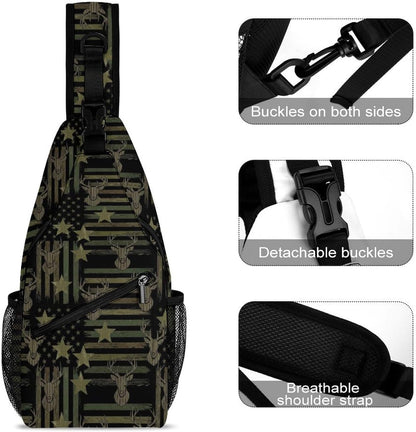 Men Women Sling Backpack Outdoor Sport Daypack Travel Bag, Multipurpose Anti-Theft Carry On Bag, Breathable Chest Sling Shoulder Backpacks Bags, Cute Sleep Sloth