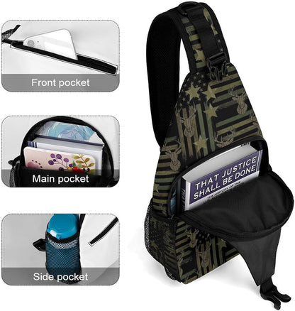 Men Women Sling Backpack Outdoor Sport Daypack Travel Bag, Multipurpose Anti-Theft Carry On Bag, Breathable Chest Sling Shoulder Backpacks Bags, Cute Sleep Sloth