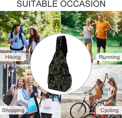 Men Women Sling Backpack Outdoor Sport Daypack Travel Bag, Multipurpose Anti-Theft Carry On Bag, Breathable Chest Sling Shoulder Backpacks Bags, Cute Sleep Sloth