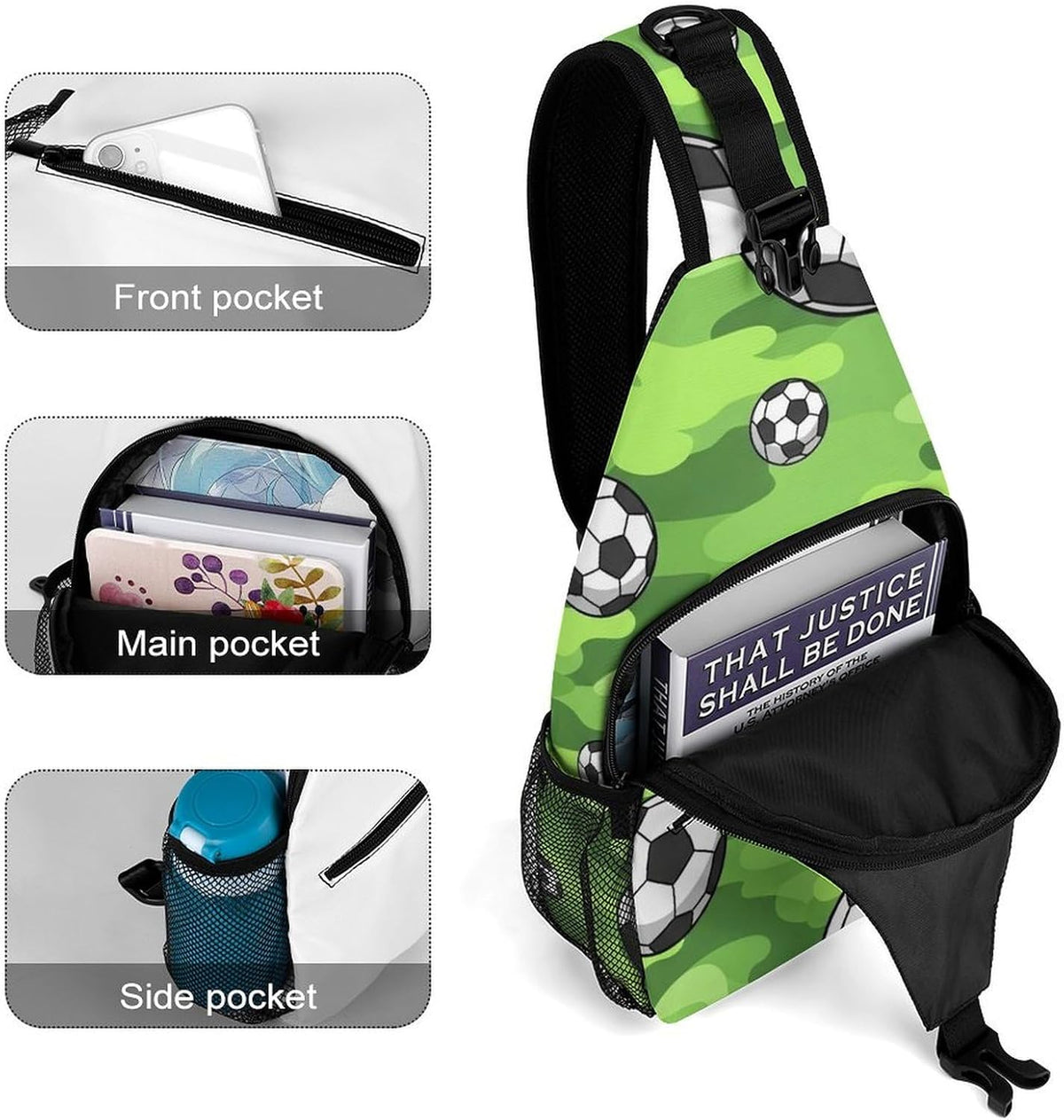 Men Women Sling Backpack Outdoor Sport Daypack Travel Bag, Multipurpose Anti-Theft Carry On Bag, Breathable Chest Sling Shoulder Backpacks Bags, Cute Sleep Sloth