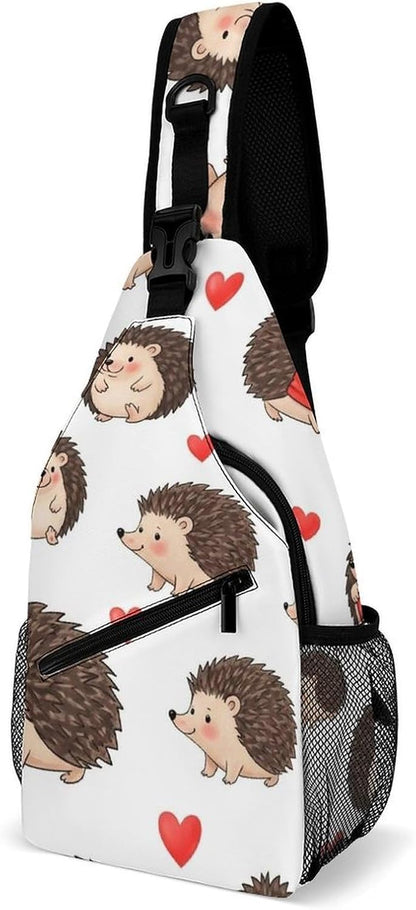 Men Women Sling Backpack Outdoor Sport Daypack Travel Bag, Multipurpose Anti-Theft Carry On Bag, Breathable Chest Sling Shoulder Backpacks Bags, Cute Sleep Sloth