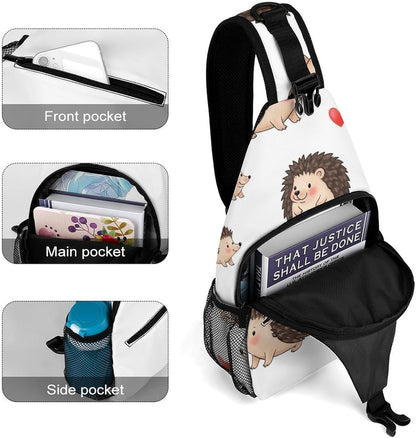 Men Women Sling Backpack Outdoor Sport Daypack Travel Bag, Multipurpose Anti-Theft Carry On Bag, Breathable Chest Sling Shoulder Backpacks Bags, Cute Sleep Sloth