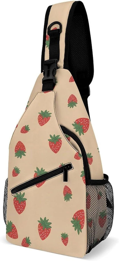 Men Women Sling Backpack Outdoor Sport Daypack Travel Bag, Multipurpose Anti-Theft Carry On Bag, Breathable Chest Sling Shoulder Backpacks Bags, Cute Sleep Sloth