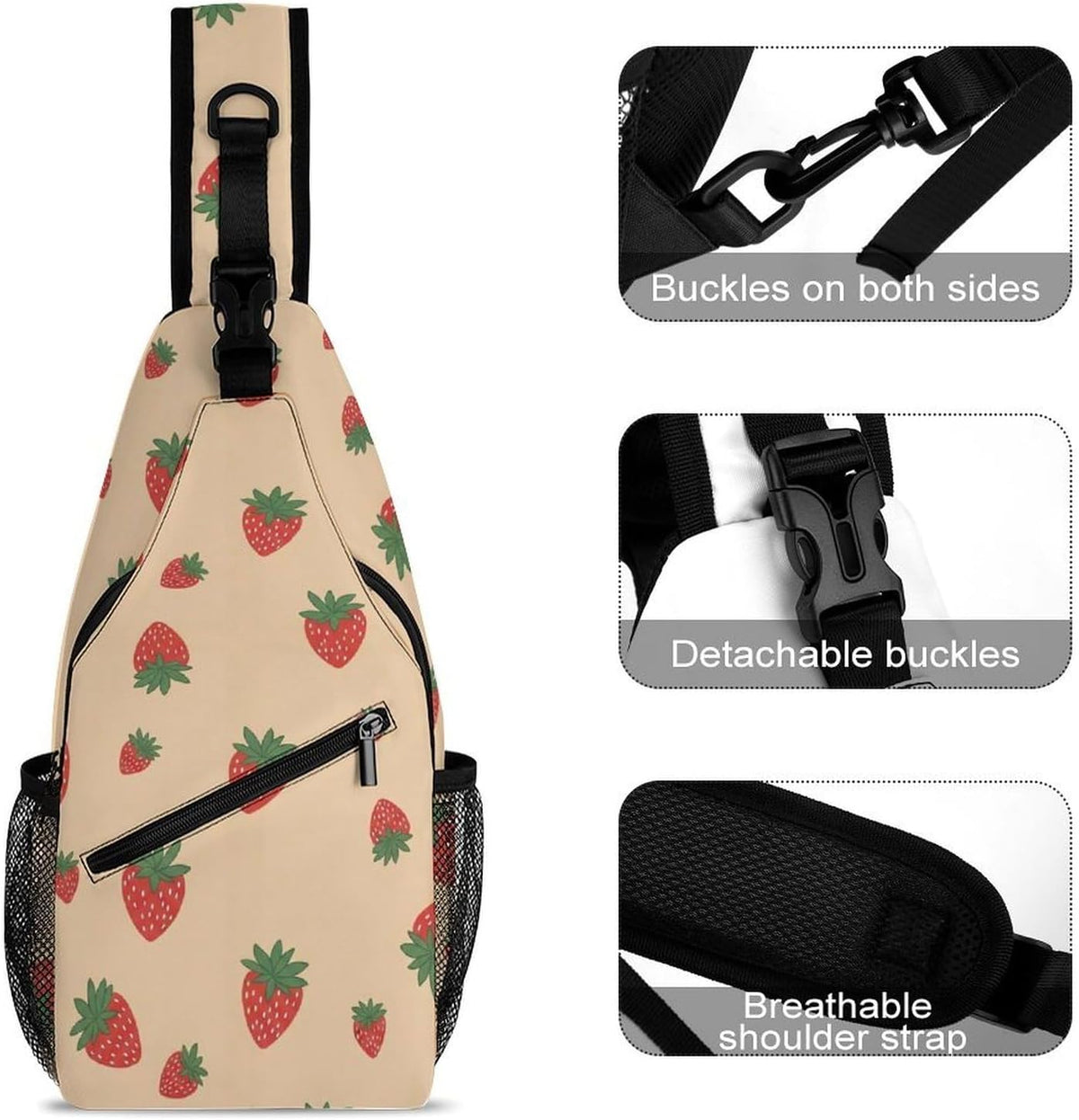 Men Women Sling Backpack Outdoor Sport Daypack Travel Bag, Multipurpose Anti-Theft Carry On Bag, Breathable Chest Sling Shoulder Backpacks Bags, Cute Sleep Sloth