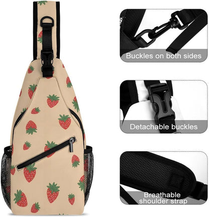 Men Women Sling Backpack Outdoor Sport Daypack Travel Bag, Multipurpose Anti-Theft Carry On Bag, Breathable Chest Sling Shoulder Backpacks Bags, Cute Sleep Sloth