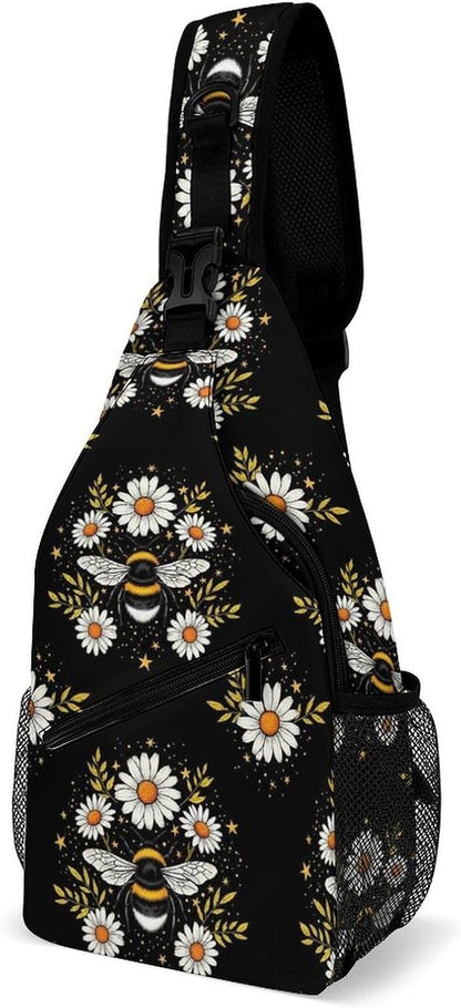 Men Women Sling Backpack Outdoor Sport Daypack Travel Bag, Multipurpose Anti-Theft Carry On Bag, Breathable Chest Sling Shoulder Backpacks Bags, Cute Sleep Sloth