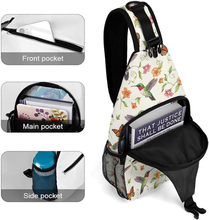 Men Women Sling Backpack Outdoor Sport Daypack Travel Bag, Multipurpose Anti-Theft Carry On Bag, Breathable Chest Sling Shoulder Backpacks Bags, Cute Sleep Sloth