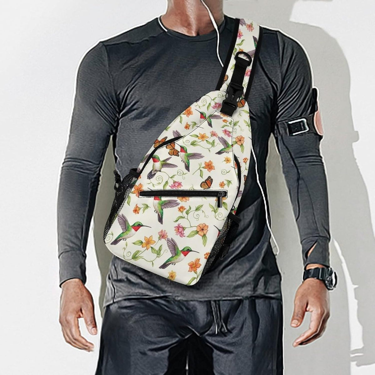 Men Women Sling Backpack Outdoor Sport Daypack Travel Bag, Multipurpose Anti-Theft Carry On Bag, Breathable Chest Sling Shoulder Backpacks Bags, Cute Sleep Sloth