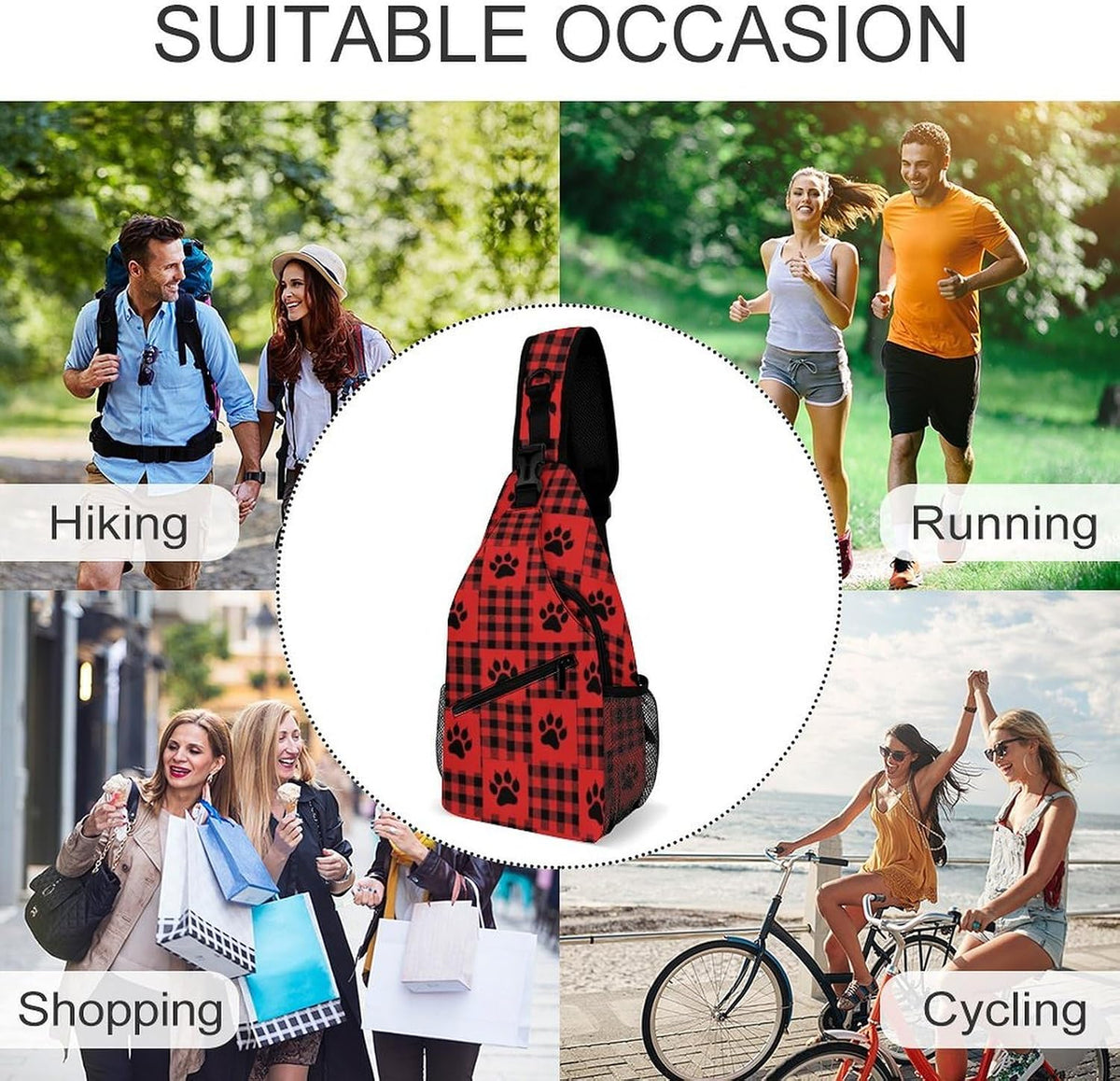 Men Women Sling Backpack Outdoor Sport Daypack Travel Bag, Multipurpose Anti-Theft Carry On Bag, Breathable Chest Sling Shoulder Backpacks Bags, Cute Sleep Sloth