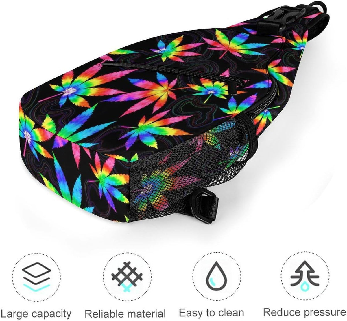Men Women Sling Backpack Outdoor Sport Daypack Travel Bag, Multipurpose Anti-Theft Carry On Bag, Breathable Chest Sling Shoulder Backpacks Bags, Cute Sleep Sloth