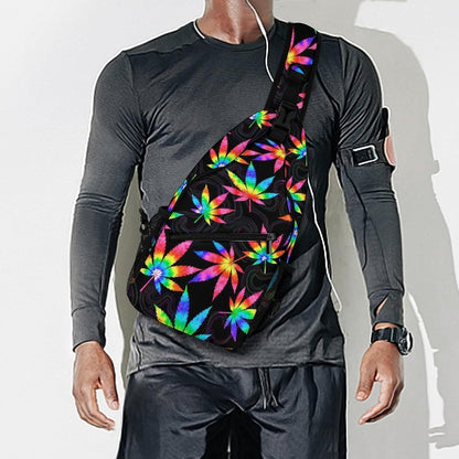 Men Women Sling Backpack Outdoor Sport Daypack Travel Bag, Multipurpose Anti-Theft Carry On Bag, Breathable Chest Sling Shoulder Backpacks Bags, Cute Sleep Sloth