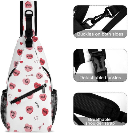 Men Women Sling Backpack Outdoor Sport Daypack Travel Bag, Multipurpose Anti-Theft Carry On Bag, Breathable Chest Sling Shoulder Backpacks Bags, Cute Sleep Sloth