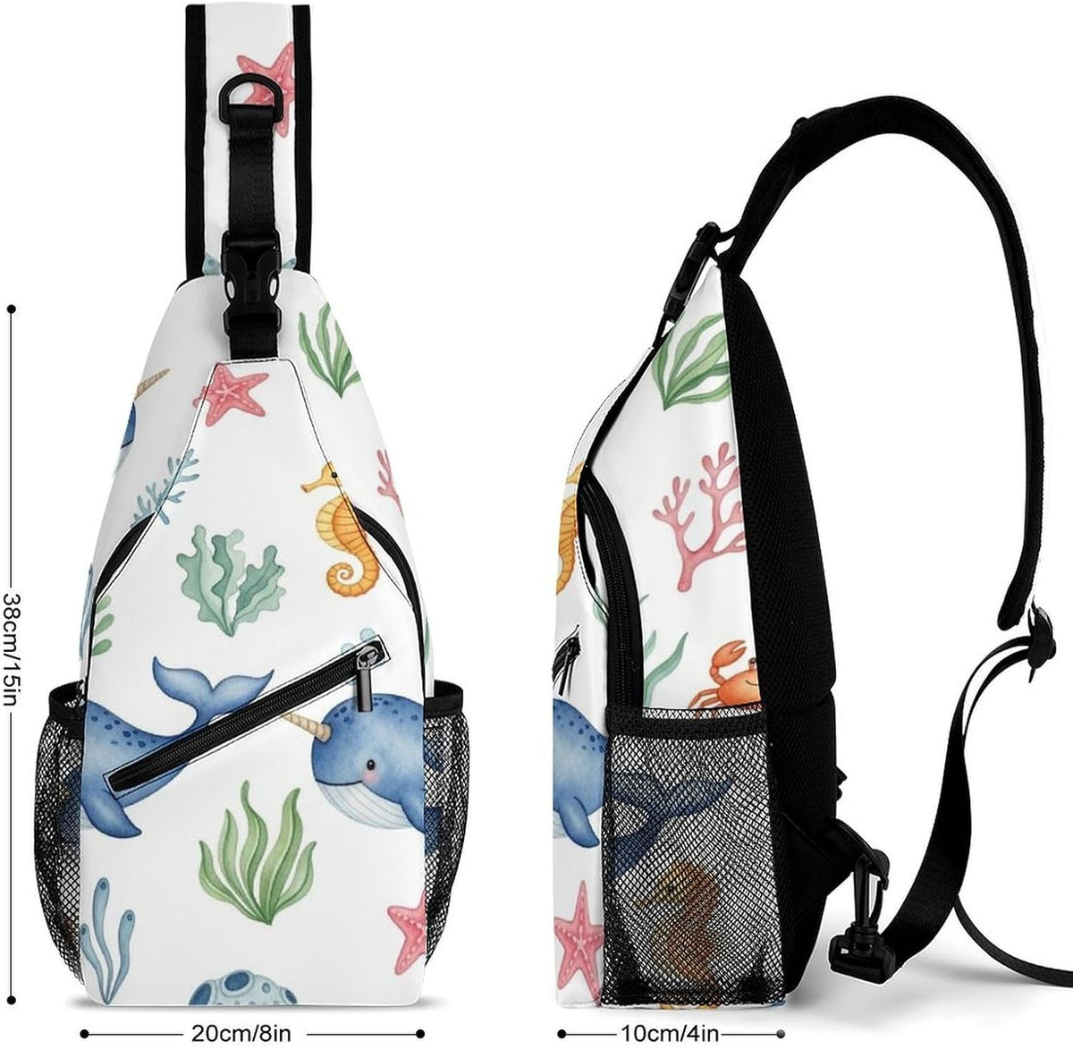 Men Women Sling Backpack Outdoor Sport Daypack Travel Bag, Multipurpose Anti-Theft Carry On Bag, Breathable Chest Sling Shoulder Backpacks Bags, Cute Sleep Sloth