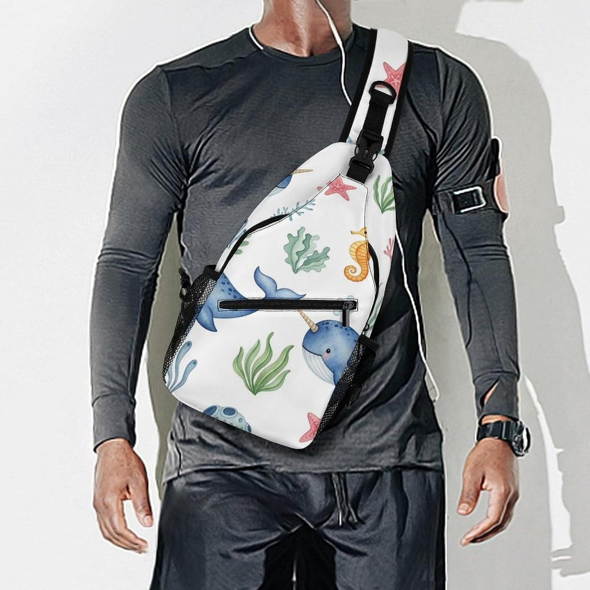 Men Women Sling Backpack Outdoor Sport Daypack Travel Bag, Multipurpose Anti-Theft Carry On Bag, Breathable Chest Sling Shoulder Backpacks Bags, Cute Sleep Sloth