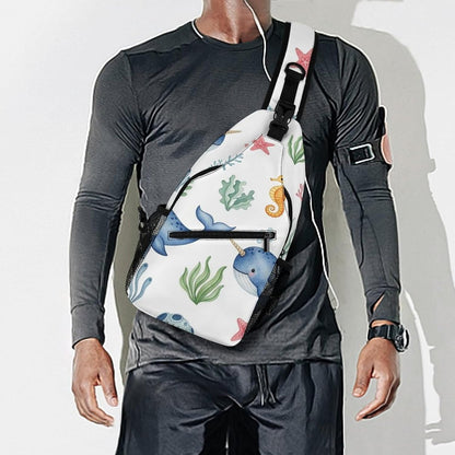 Men Women Sling Backpack Outdoor Sport Daypack Travel Bag, Multipurpose Anti-Theft Carry On Bag, Breathable Chest Sling Shoulder Backpacks Bags, Cute Sleep Sloth