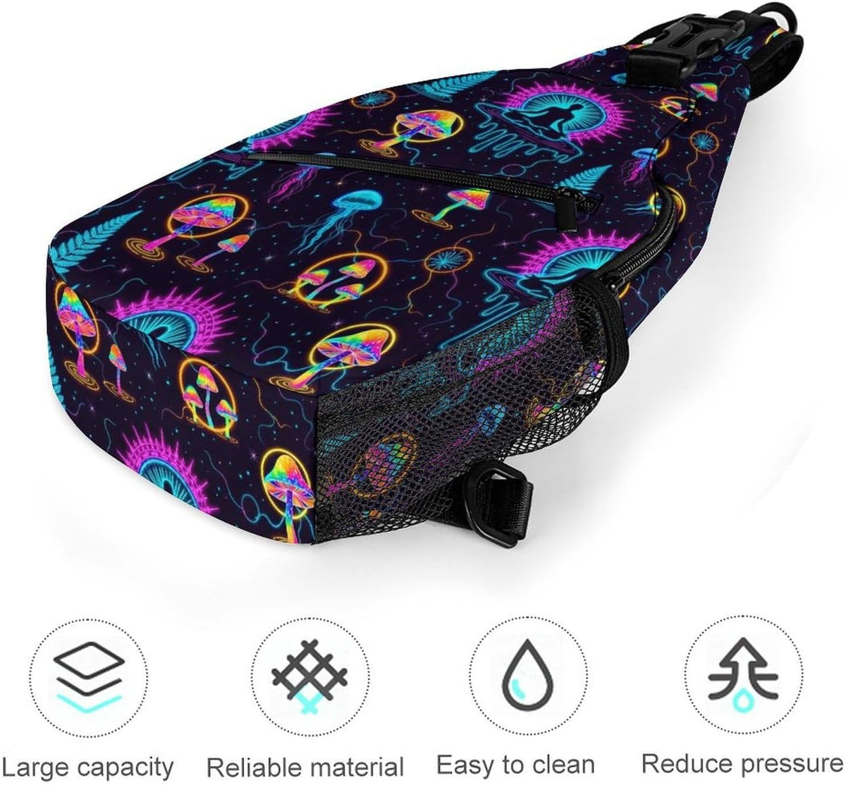 Men Women Sling Backpack Outdoor Sport Daypack Travel Bag, Multipurpose Anti-Theft Carry On Bag, Breathable Chest Sling Shoulder Backpacks Bags, Cute Sleep Sloth