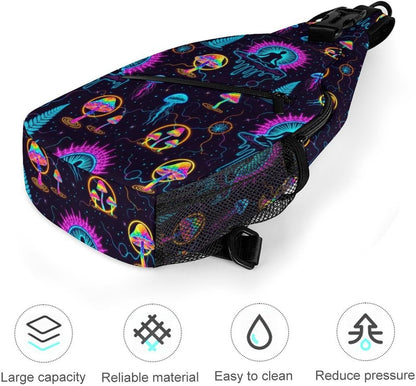 Men Women Sling Backpack Outdoor Sport Daypack Travel Bag, Multipurpose Anti-Theft Carry On Bag, Breathable Chest Sling Shoulder Backpacks Bags, Cute Sleep Sloth