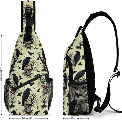 Men Women Sling Backpack Outdoor Sport Daypack Travel Bag, Multipurpose Anti-Theft Carry On Bag, Breathable Chest Sling Shoulder Backpacks Bags, Cute Sleep Sloth