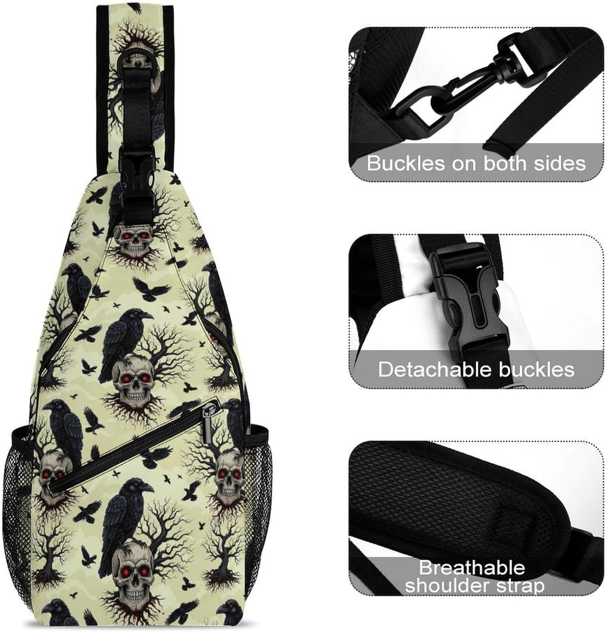 Men Women Sling Backpack Outdoor Sport Daypack Travel Bag, Multipurpose Anti-Theft Carry On Bag, Breathable Chest Sling Shoulder Backpacks Bags, Cute Sleep Sloth