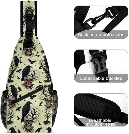 Men Women Sling Backpack Outdoor Sport Daypack Travel Bag, Multipurpose Anti-Theft Carry On Bag, Breathable Chest Sling Shoulder Backpacks Bags, Cute Sleep Sloth