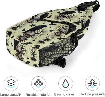 Men Women Sling Backpack Outdoor Sport Daypack Travel Bag, Multipurpose Anti-Theft Carry On Bag, Breathable Chest Sling Shoulder Backpacks Bags, Cute Sleep Sloth