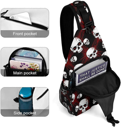 Men Women Sling Backpack Outdoor Sport Daypack Travel Bag, Multipurpose Anti-Theft Carry On Bag, Breathable Chest Sling Shoulder Backpacks Bags, Cute Sleep Sloth
