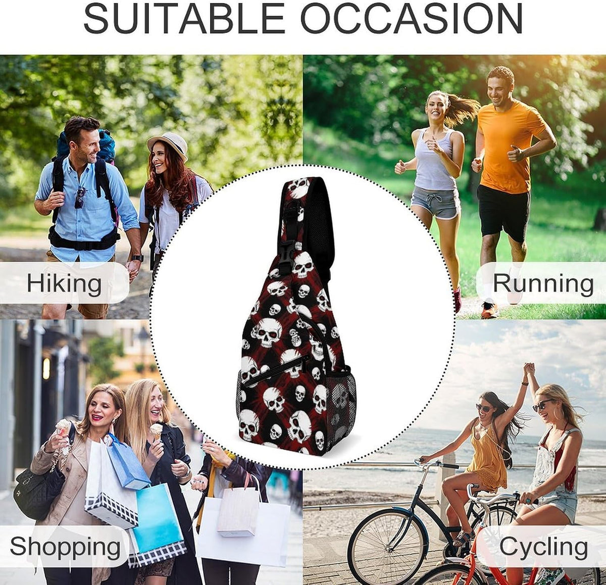 Men Women Sling Backpack Outdoor Sport Daypack Travel Bag, Multipurpose Anti-Theft Carry On Bag, Breathable Chest Sling Shoulder Backpacks Bags, Cute Sleep Sloth