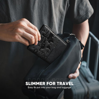Passport Holder Magnetic Closure RFID Blocking Travel Wallet Passport Book Cover Boarding Pass Holder Travel Essentials