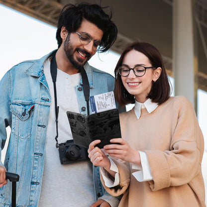 Passport Holder Magnetic Closure RFID Blocking Travel Wallet Passport Book Cover Boarding Pass Holder Travel Essentials