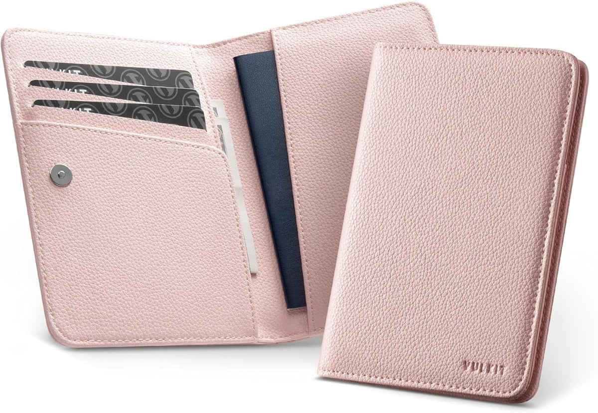 Passport Holder Magnetic Closure RFID Blocking Travel Wallet Passport Book Cover Boarding Pass Holder Travel Essentials