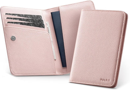 Passport Holder Magnetic Closure RFID Blocking Travel Wallet Passport Book Cover Boarding Pass Holder Travel Essentials