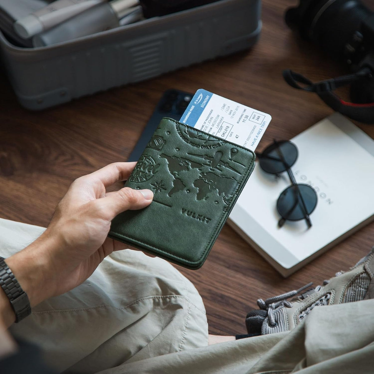 Passport Holder Magnetic Closure RFID Blocking Travel Wallet Passport Book Cover Boarding Pass Holder Travel Essentials