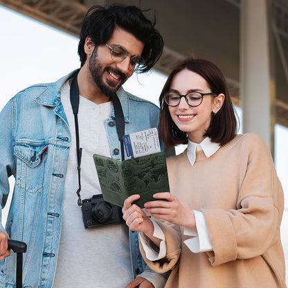 Passport Holder Magnetic Closure RFID Blocking Travel Wallet Passport Book Cover Boarding Pass Holder Travel Essentials