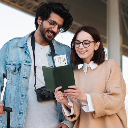 Passport Holder Magnetic Closure RFID Blocking Travel Wallet Passport Book Cover Boarding Pass Holder Travel Essentials