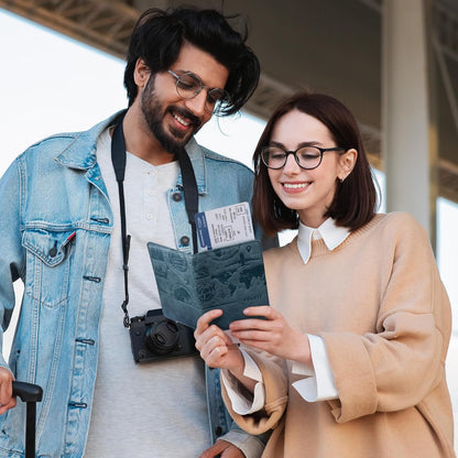 Passport Holder Magnetic Closure RFID Blocking Travel Wallet Passport Book Cover Boarding Pass Holder Travel Essentials
