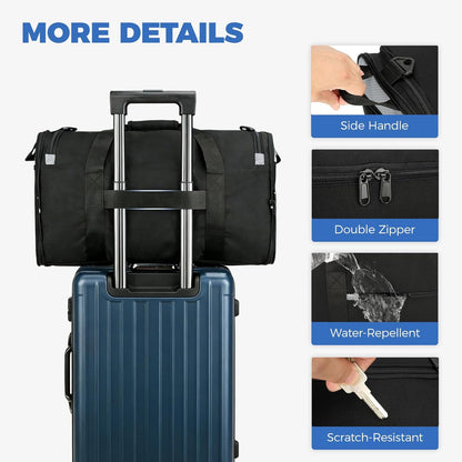Uarition 18 inch Small Gym Bag for Men - Foldable Bags for Airplanes Carry On Duffle Bag for Travel, Black