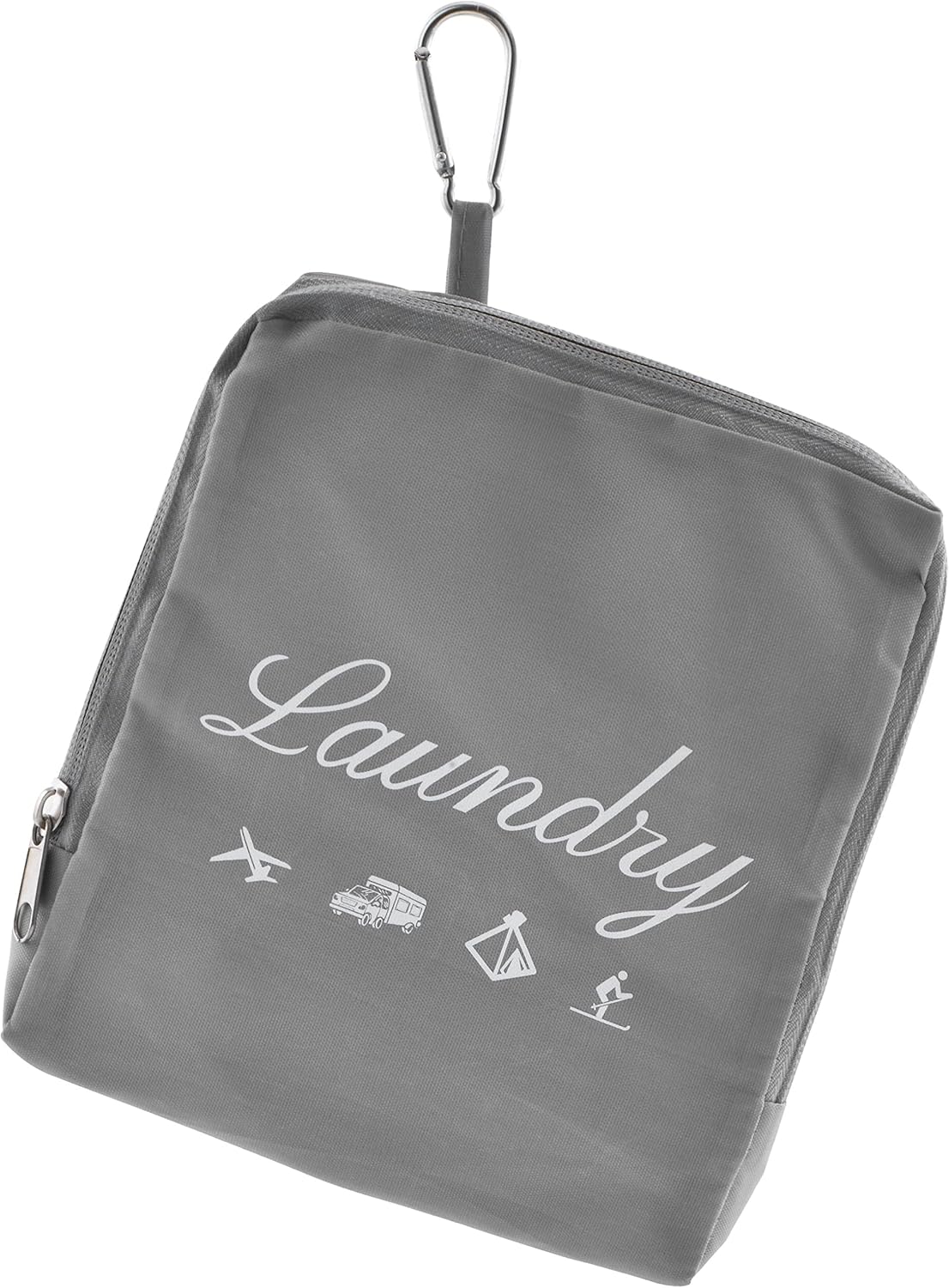 Travel Laundry Bags, Dirty Clothes Organizer【Upgraded】with Handles and Aluminum Carabiner for Travel, Camp, Fitness, and Students (Black&Grey) 24"L x 21"W