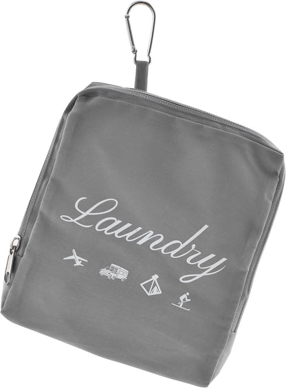 Travel Laundry Bags, Dirty Clothes Organizer【Upgraded】with Handles and Aluminum Carabiner for Travel, Camp, Fitness, and Students (Black&Grey) 24"L x 21"W