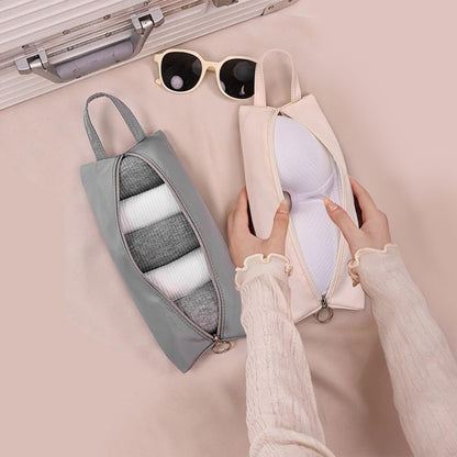Travel Underwear Organize Storage Bag, Multi-function Cosmetic Bag, Portable Zipper Toiletry Bag, Cube Socks Packing Bags for Man and Women, Pink+Apricot