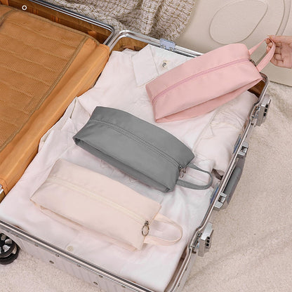 Travel Underwear Organize Storage Bag, Multi-function Cosmetic Bag, Portable Zipper Toiletry Bag, Cube Socks Packing Bags for Man and Women, Pink+Apricot